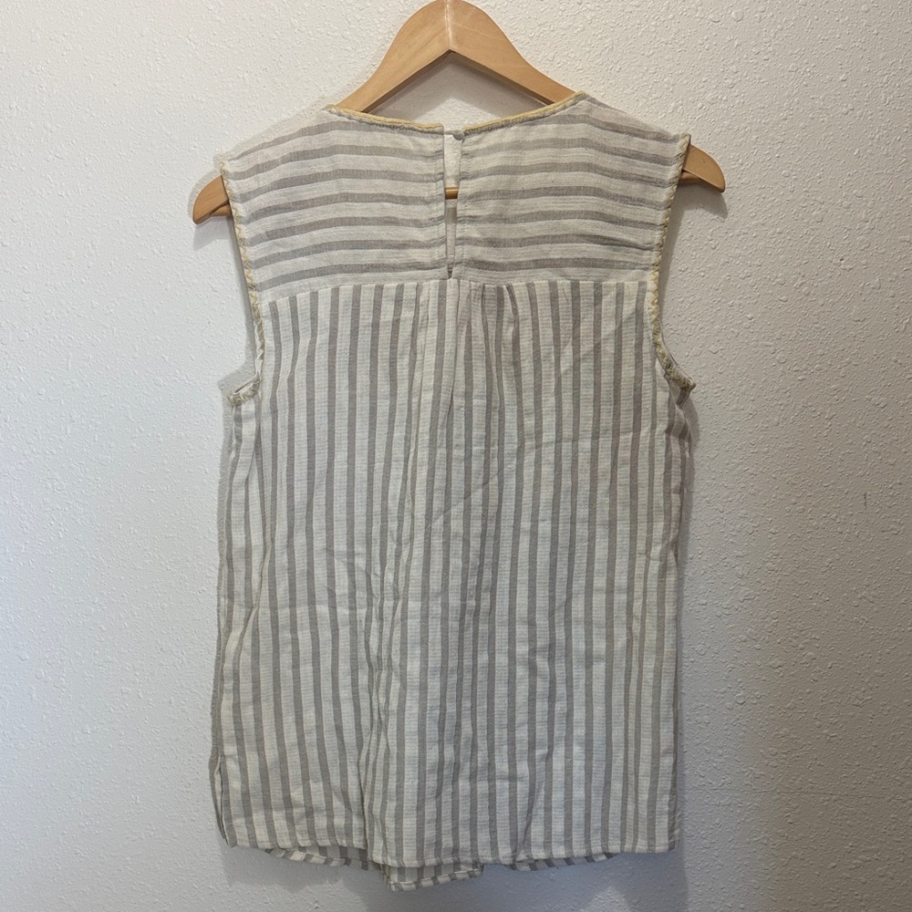 Savanna Jane Multicolor Embroidered Striped Blouse, Size S - Picture 3 of 3